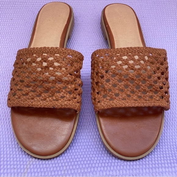 Universal Thread Ellen Cognac Brown Sandal slide women’s 10 - Picture 2 of 7